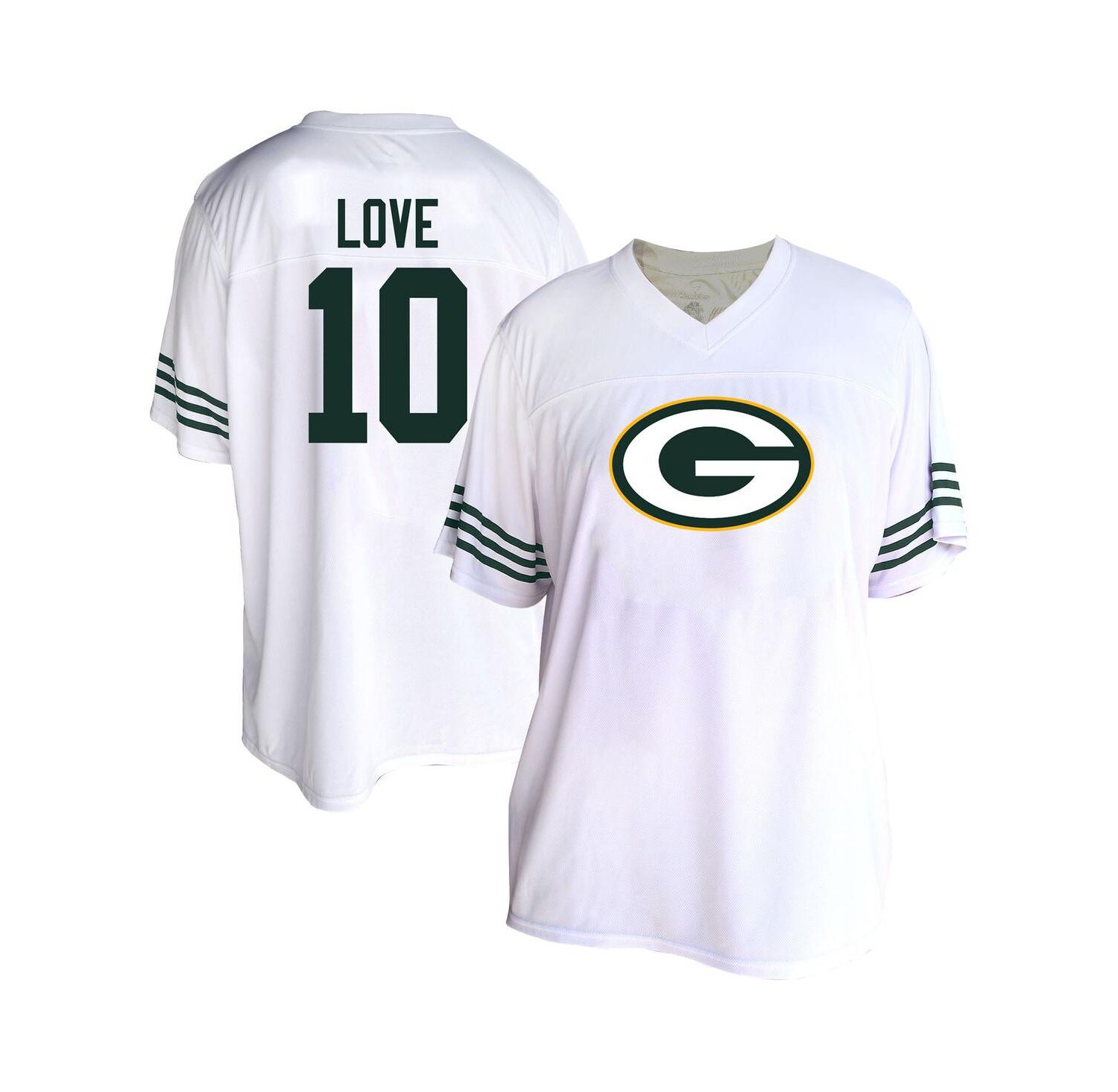 Women's Love White Green Bay Packers Plus Size Fashion Jersey