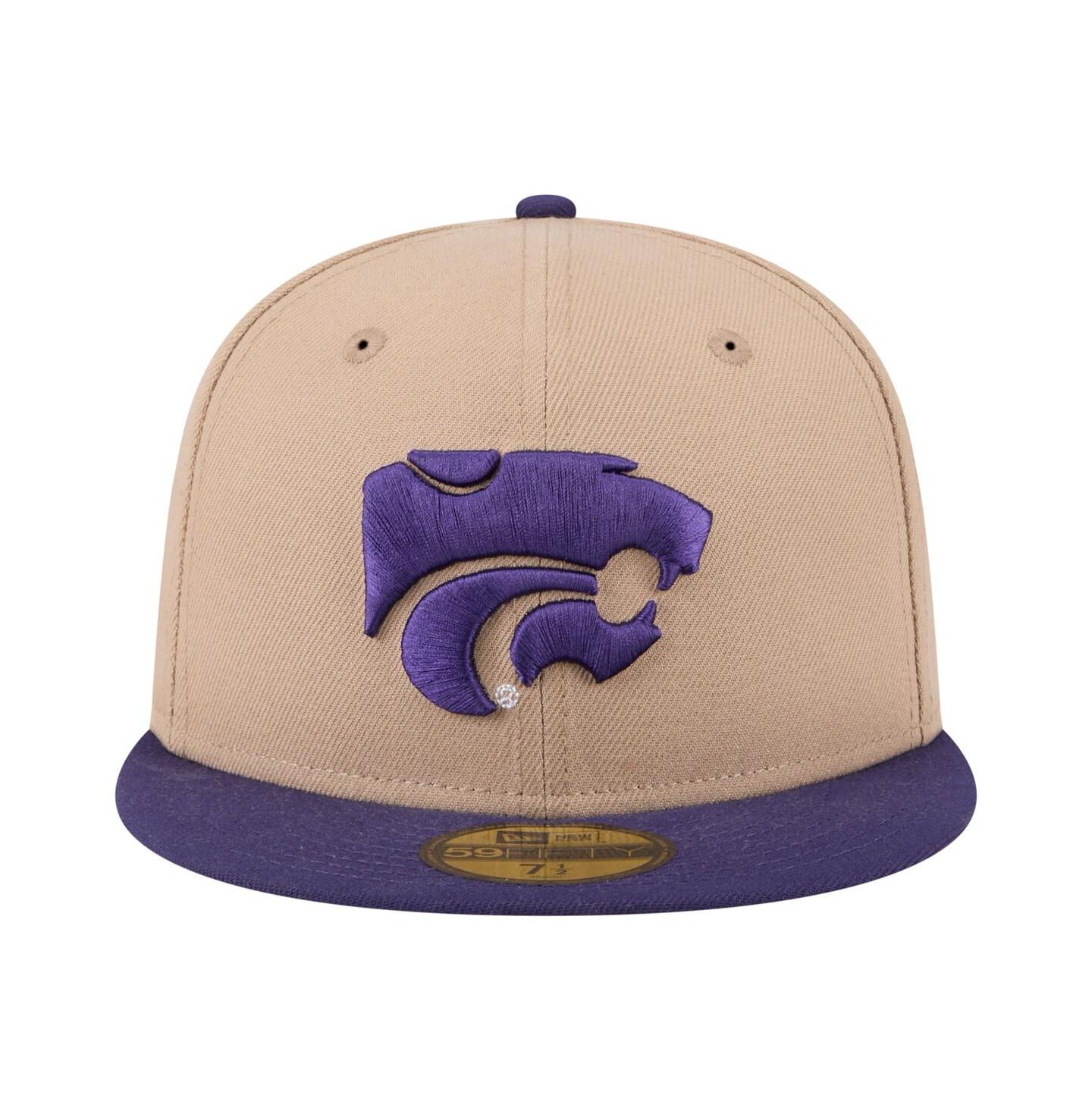 Мужская кепка New Era Khaki Kansas State Wildcats Two-Tone 59FIFTY Fitted Hat — фото 2