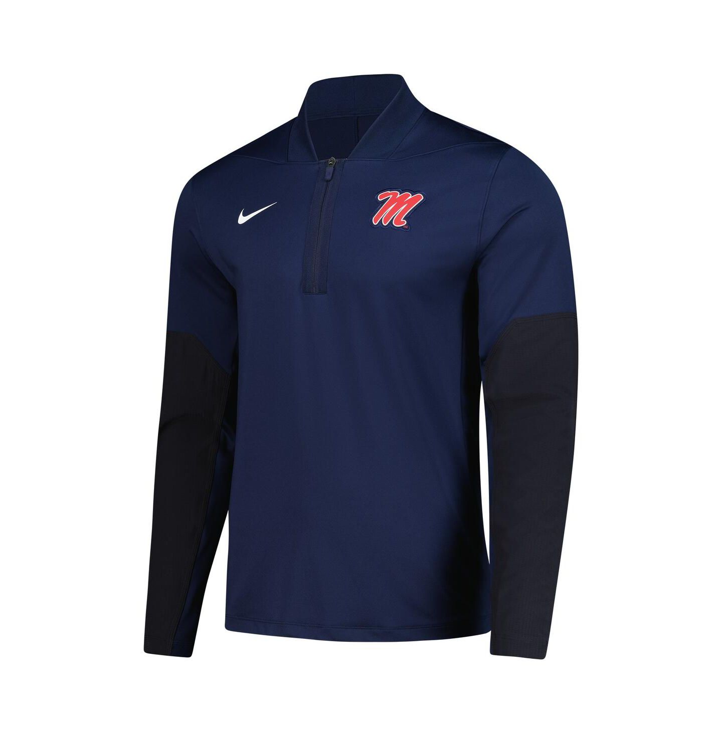 Мужское худи Nike Navy Ole Miss Rebels Dri-FIT Half-Zip Pullover — фото 3