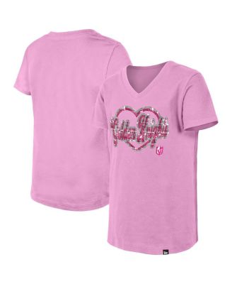 New Era - Girl's Big Boys and Girls Pink Vegas Golden Knights Flip Sequin V-Neck T-Shirt