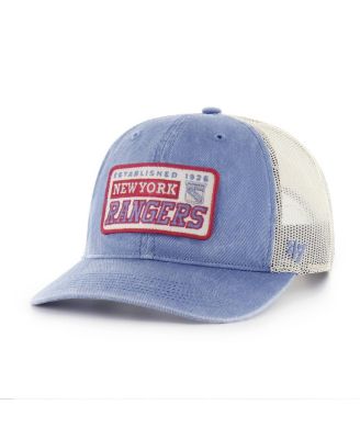 '47 Brand - Men's Blue New York Rangers Canteen Pigment Dyed Patch Trucker Adjustable Hat