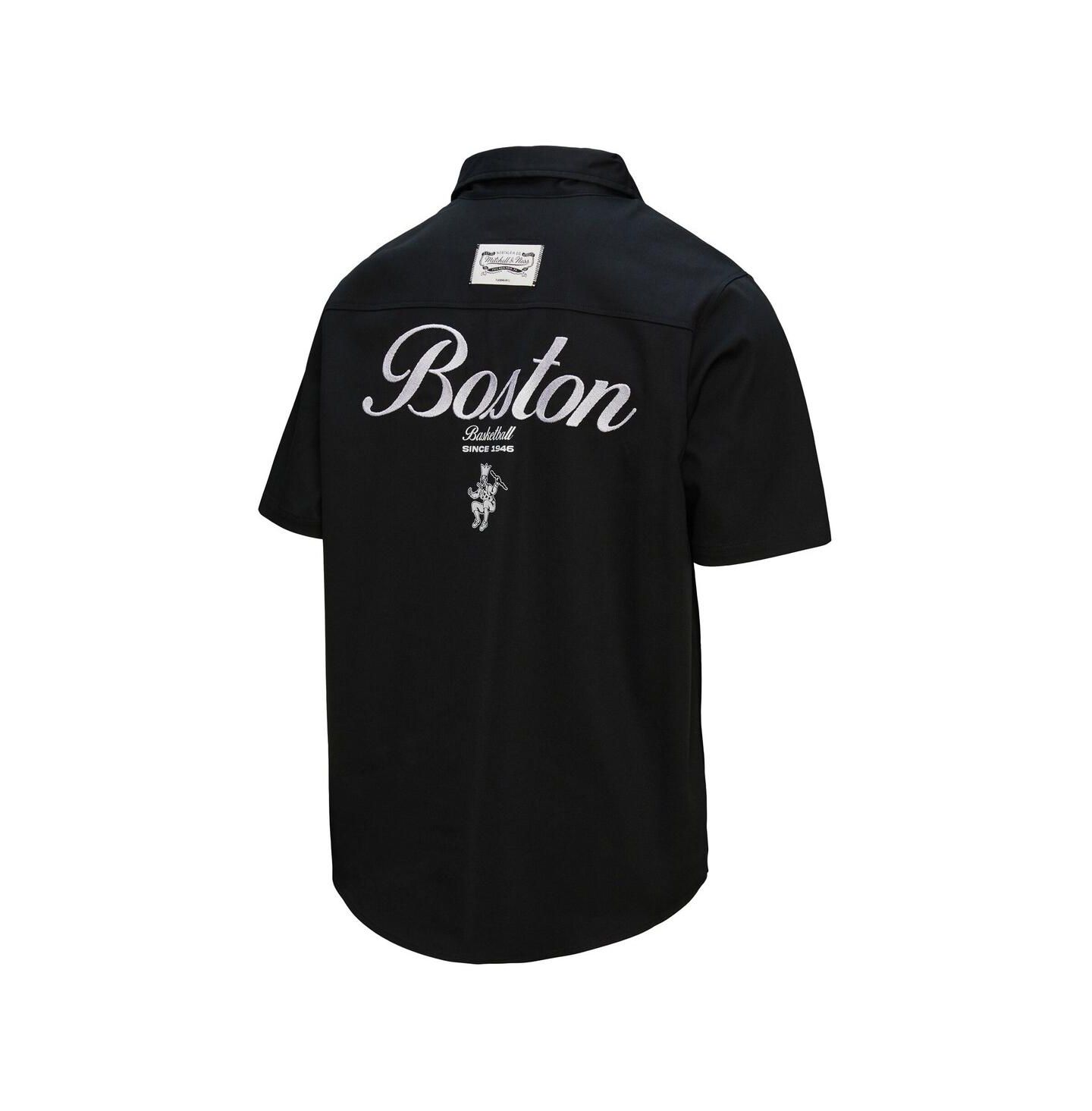 Мужская рубашка Mitchell & Ness Black Boston Celtics Hardwood Classics Camp — фото 3