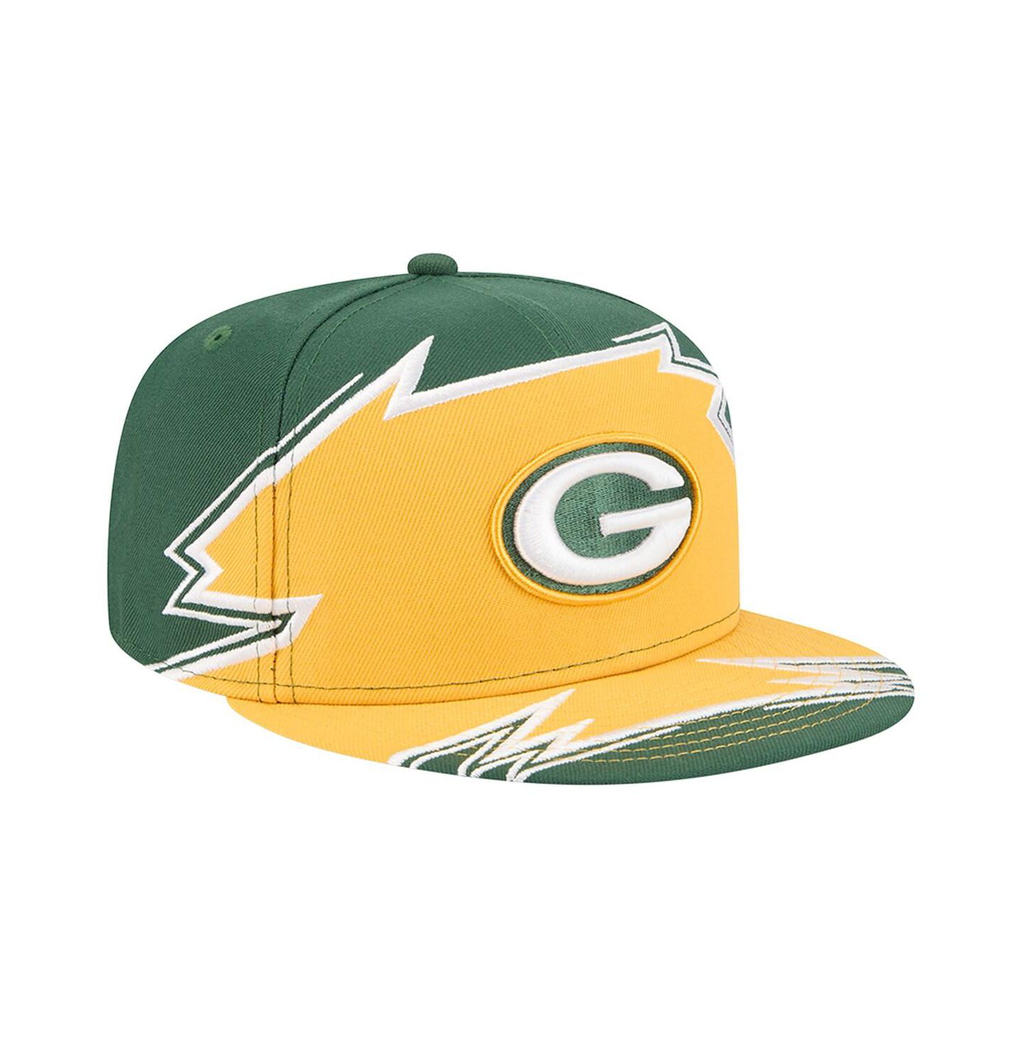 Мужская кепка New Era Green/Gold Green Bay Packers Break 59FIFTY Fitted Hat — фото 3