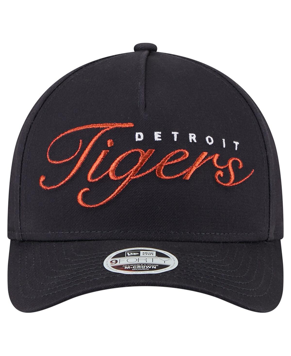 New Era Women's Navy Detroit Tigers Metallic A-frame 9forty Adjustable Hat In Blue