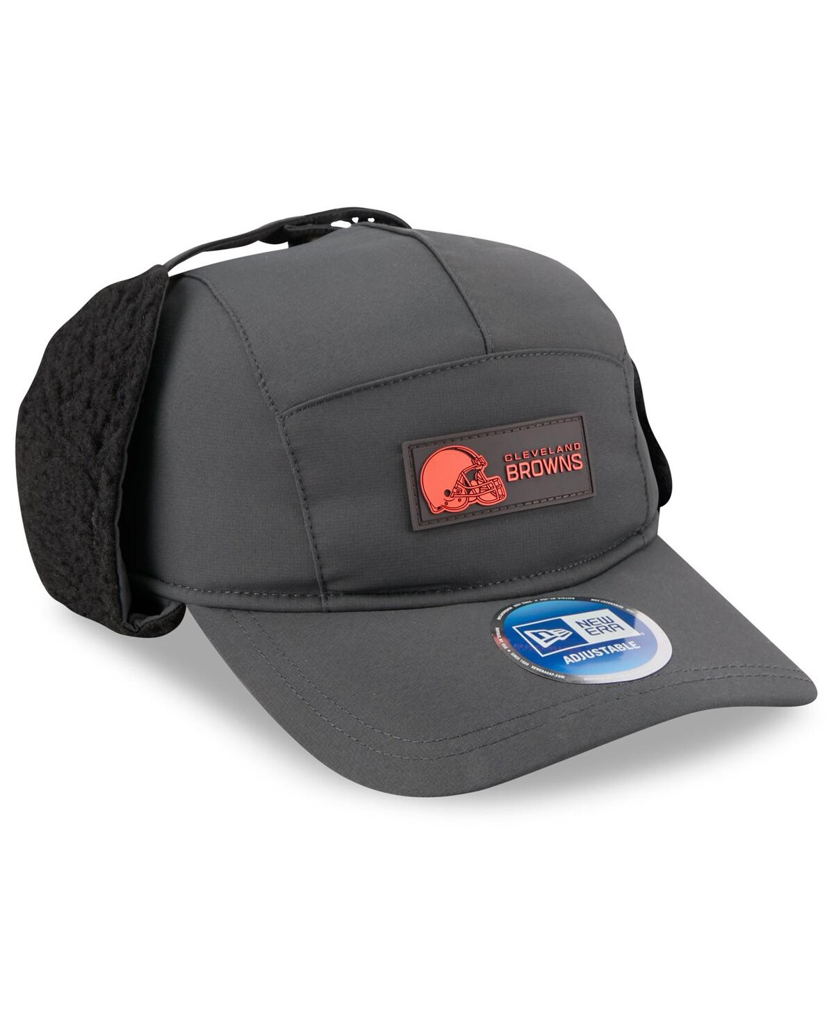 New Era Men's Charcoal Cleveland Browns 2025 Sideline Cold Weather Runner Dog Ear Adjustable Hat