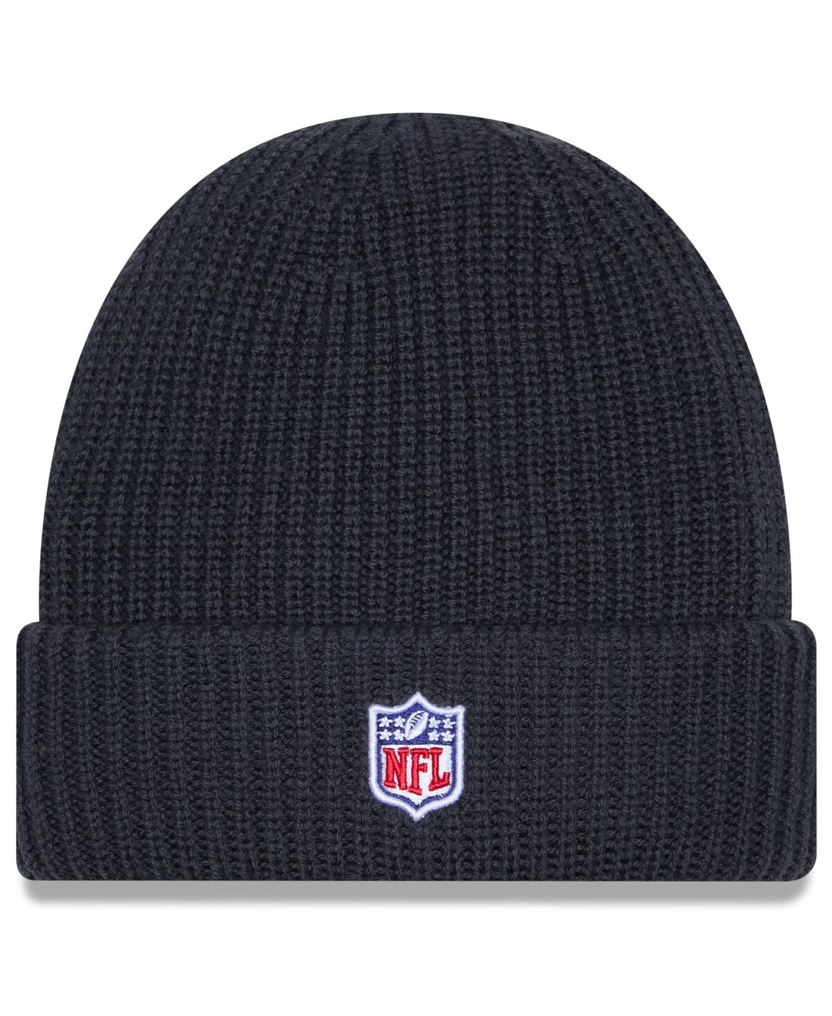 New Era Men's Charcoal New York Giants 2025 Sideline Cold Weather Cuffed Knit Hat In Black