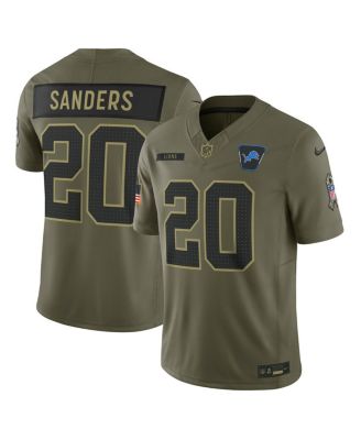 Nike - Men's Barry Sanders Olive Detroit Lions 2025 Salute to Service Retired Limited Jersey