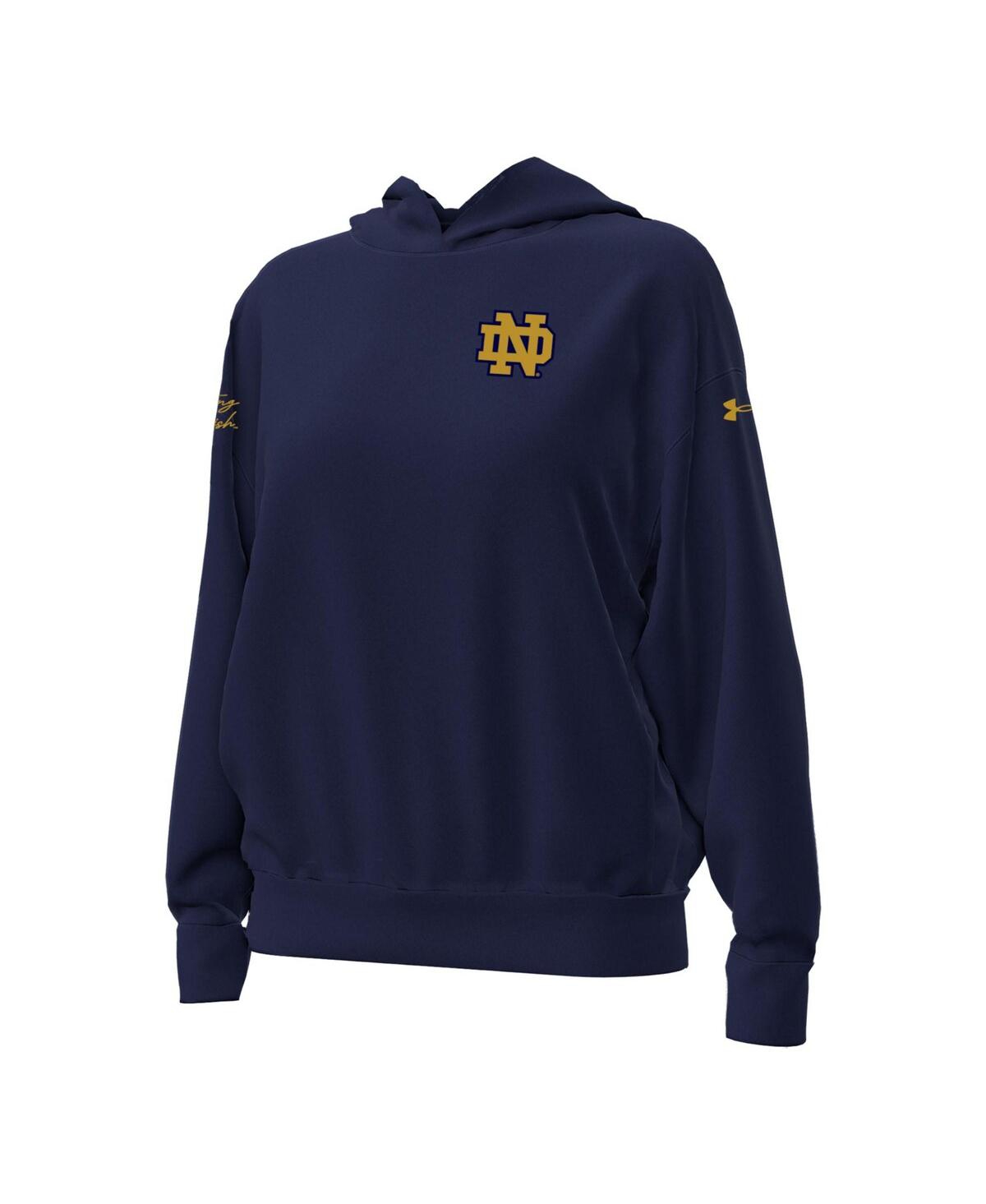 Under Armour Women's Navy Notre Dame Fighting Irish Oversized Gameday Icon Hoodie In Blue