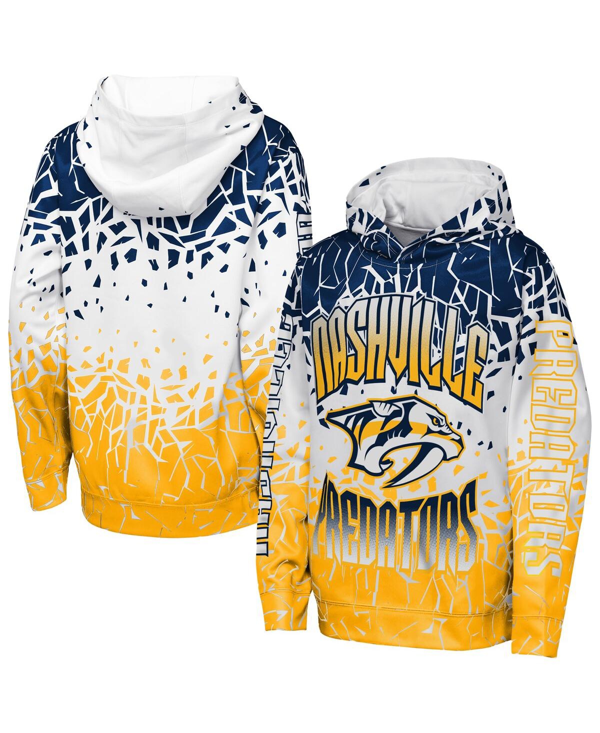 Outerstuff Big Boys And Girls Navy Nashville Predators Frozen Frenzy Hoodie In Multi