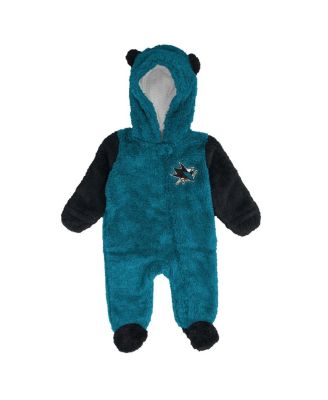 Baby Boys and Girls Newborn Teal San Jose Sharks Stay Napping Fleece Bunting Full-Zip Sleeper
