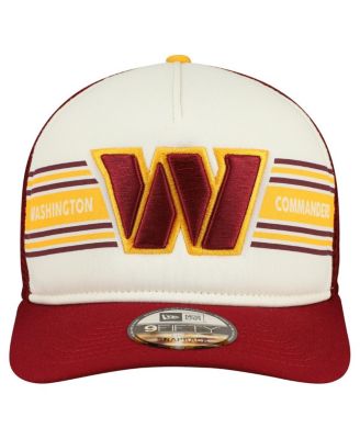 Men's Cream/Burgundy Washington Commanders Banner A-Frame 9FIFTY Snapback Hat