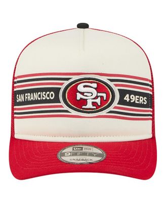 Men's Cream/Scarlet San Francisco 49ers Banner A-Frame 9FIFTY Trucker Snapback Hat