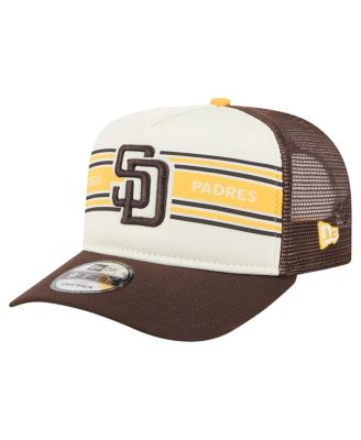 New Era - Men's Cream/Brown San Diego Padres Banner A-Frame 9FIFTY Trucker Snapback Hat