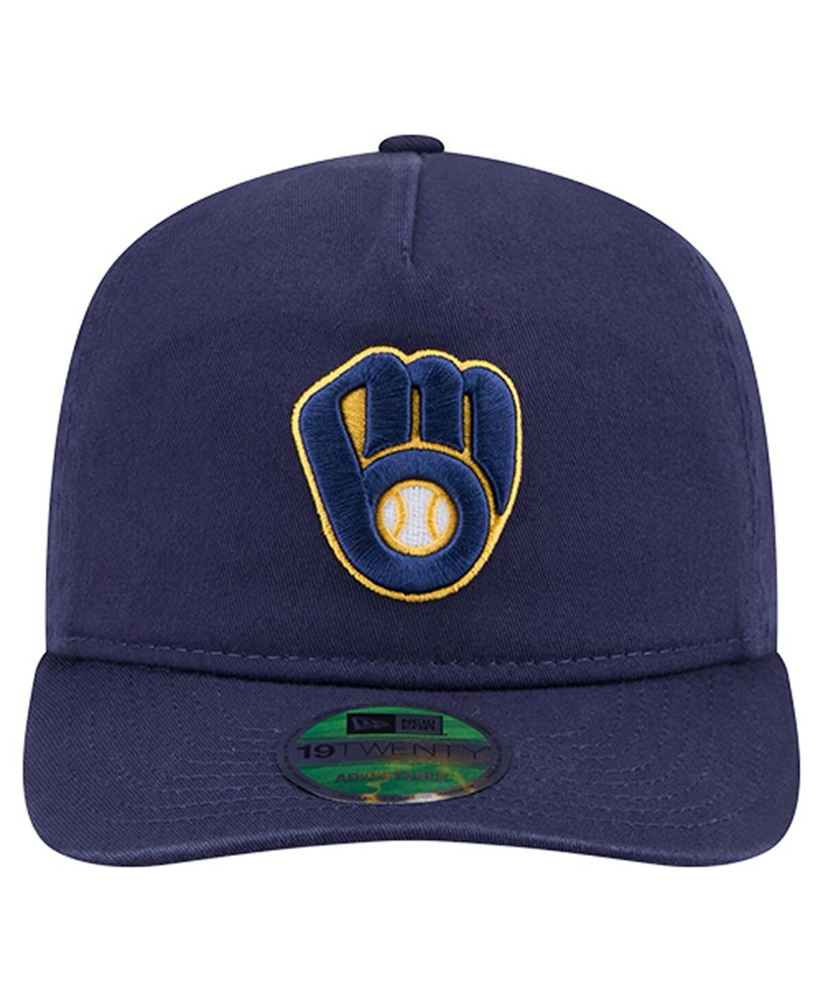 New Era Men's Navy Milwaukee Brewers Team 19twenty Adjustable Hat In Blue