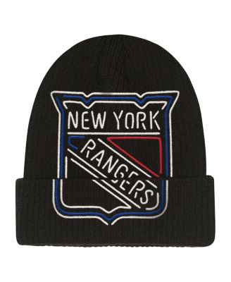 Mitchell & Ness - Big Boys and Girls Black New York Rangers Neon Line Lights Cuffed Knit Hat