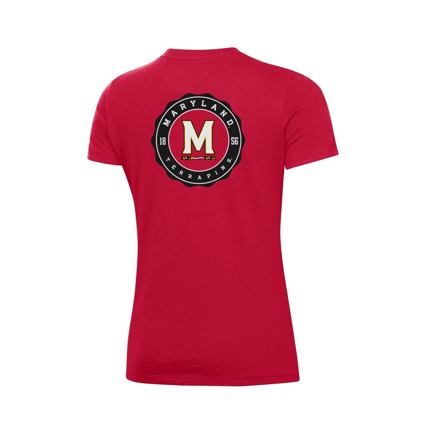 Женская футболка Under Armour Red Maryland Terrapins Essentials 2-Hit Performance — фото 3