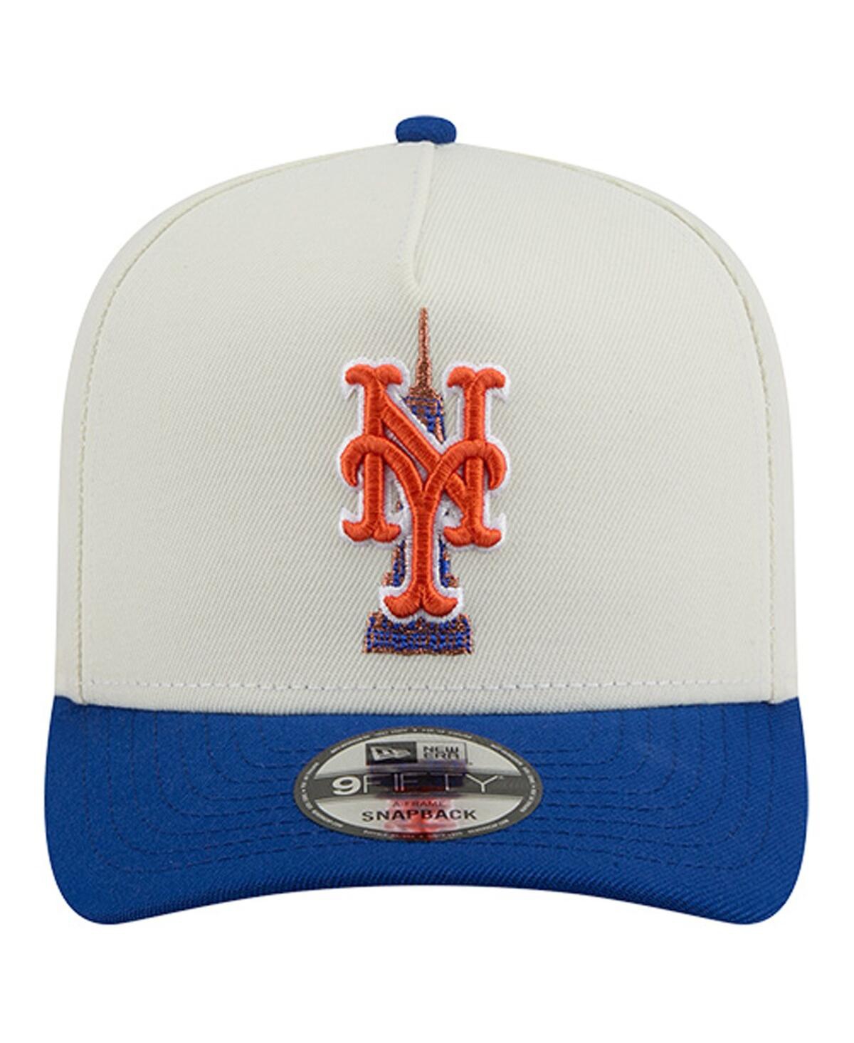 New Era Men's Cream/royal New York Mets Two-tone Empire State 9fifty A-frame Adjustable Hat In White