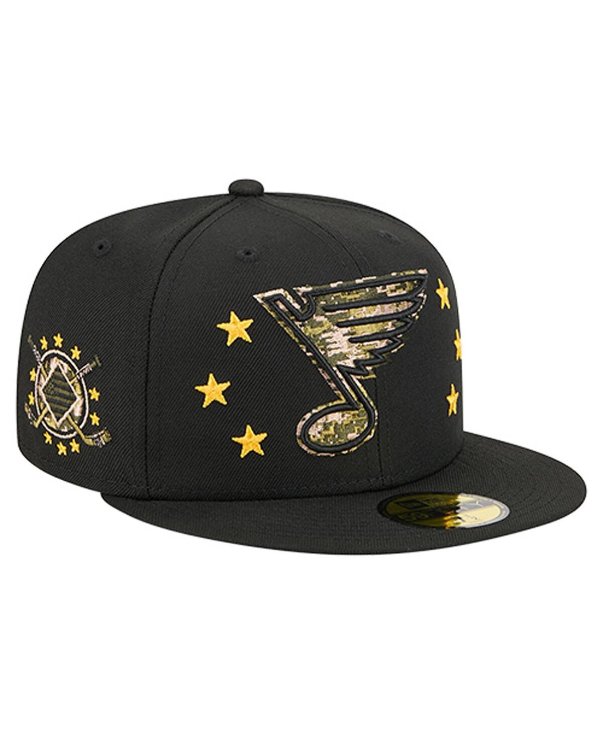 New Era Men's Black St. Louis Blues Military Appreciation Digital Camo Stars 59FIFTY Fitted Hat