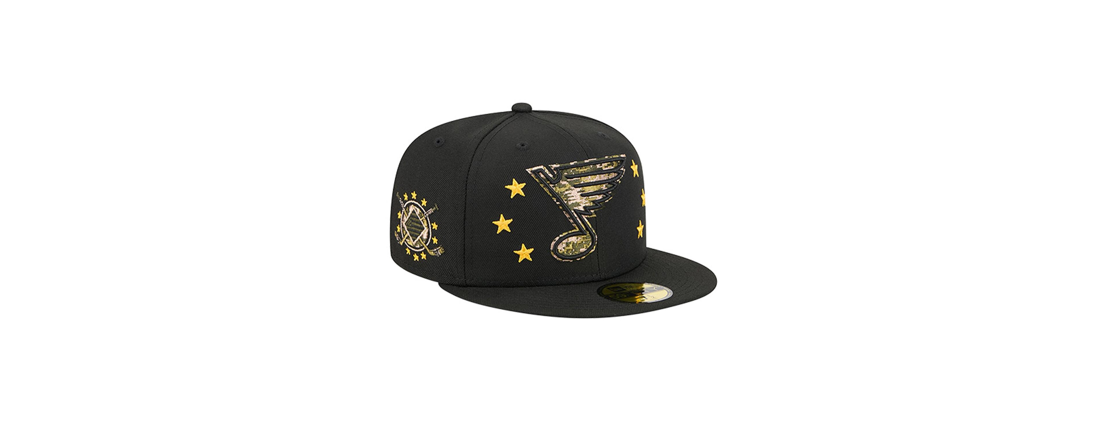 New Era Men's Black St. Louis Blues Military Appreciation Digital Camo Stars 59FIFTY Fitted Hat
