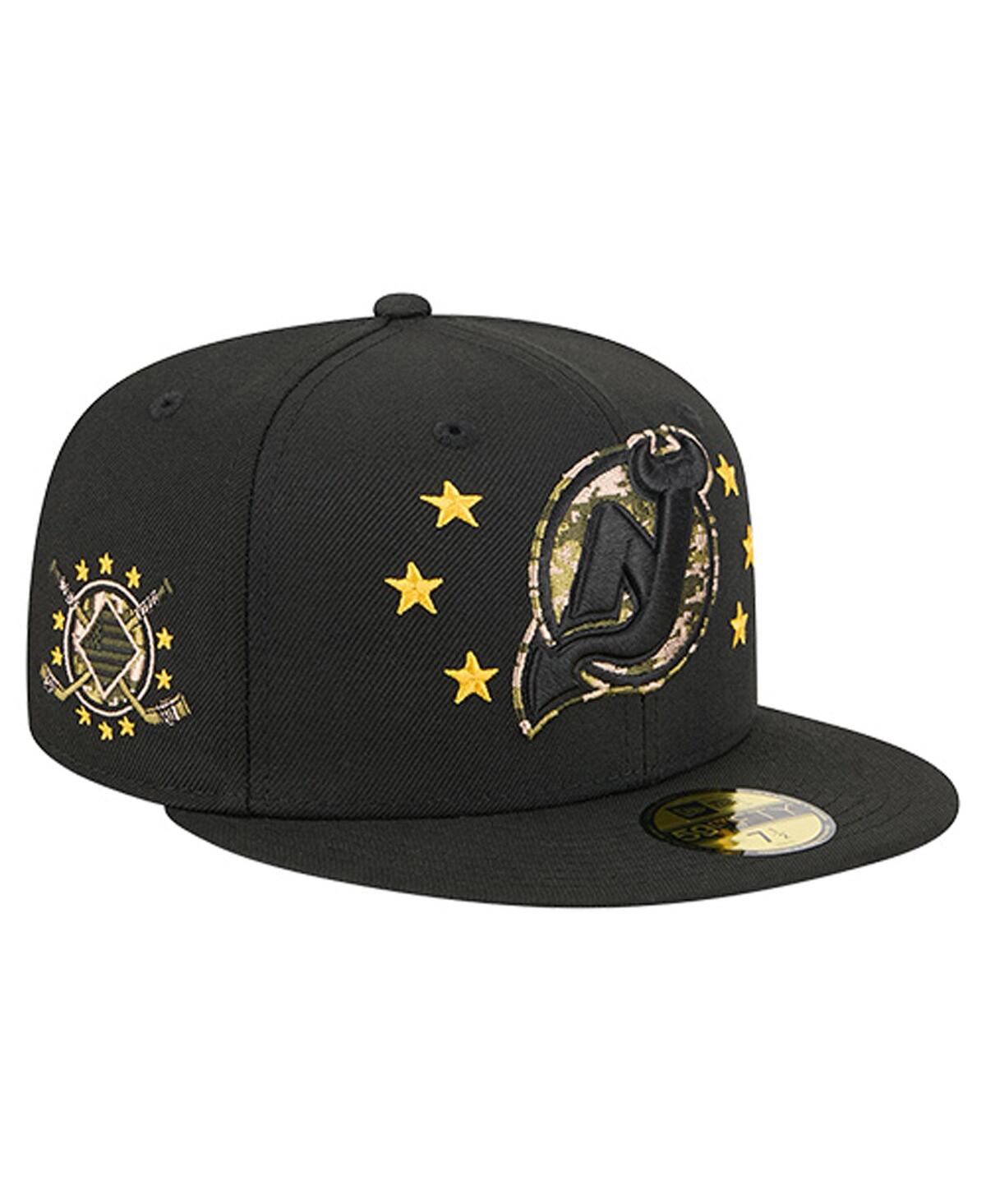 New Era Men's Black New Jersey Devils Military Appreciation Digital Camo Stars 59FIFTY Fitted Hat - Black