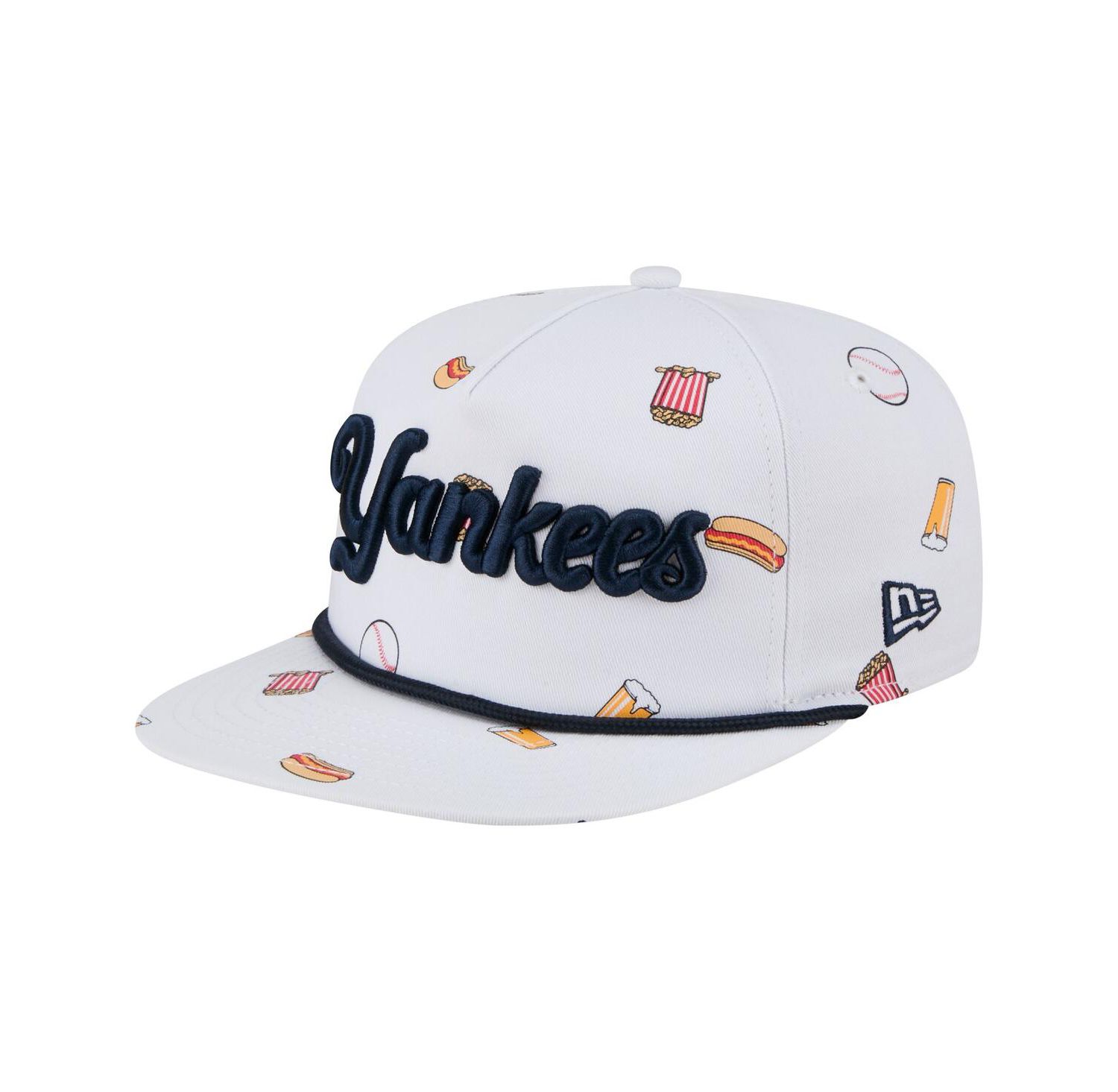 Men's White New York Yankees Team Cheer Rope 19TWENTY Adjustable Hat