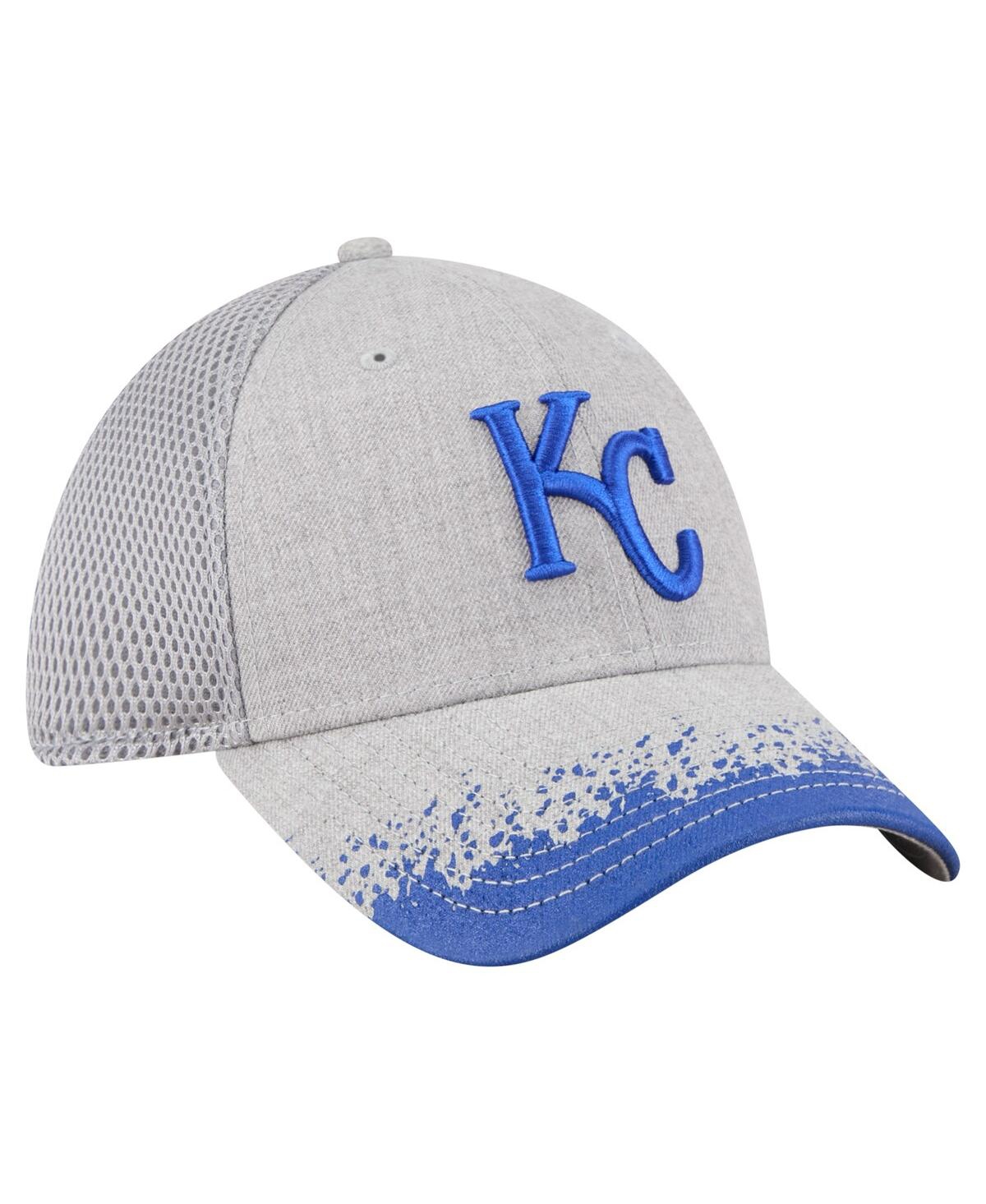 New Era Men's Gray Kansas City Royals Visor Paint Splatter 39THIRTY Flex Hat