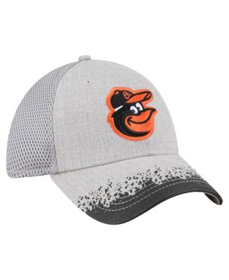 Men's Gray Baltimore Orioles Visor Paint Splatter 39THIRTY Flex Hat