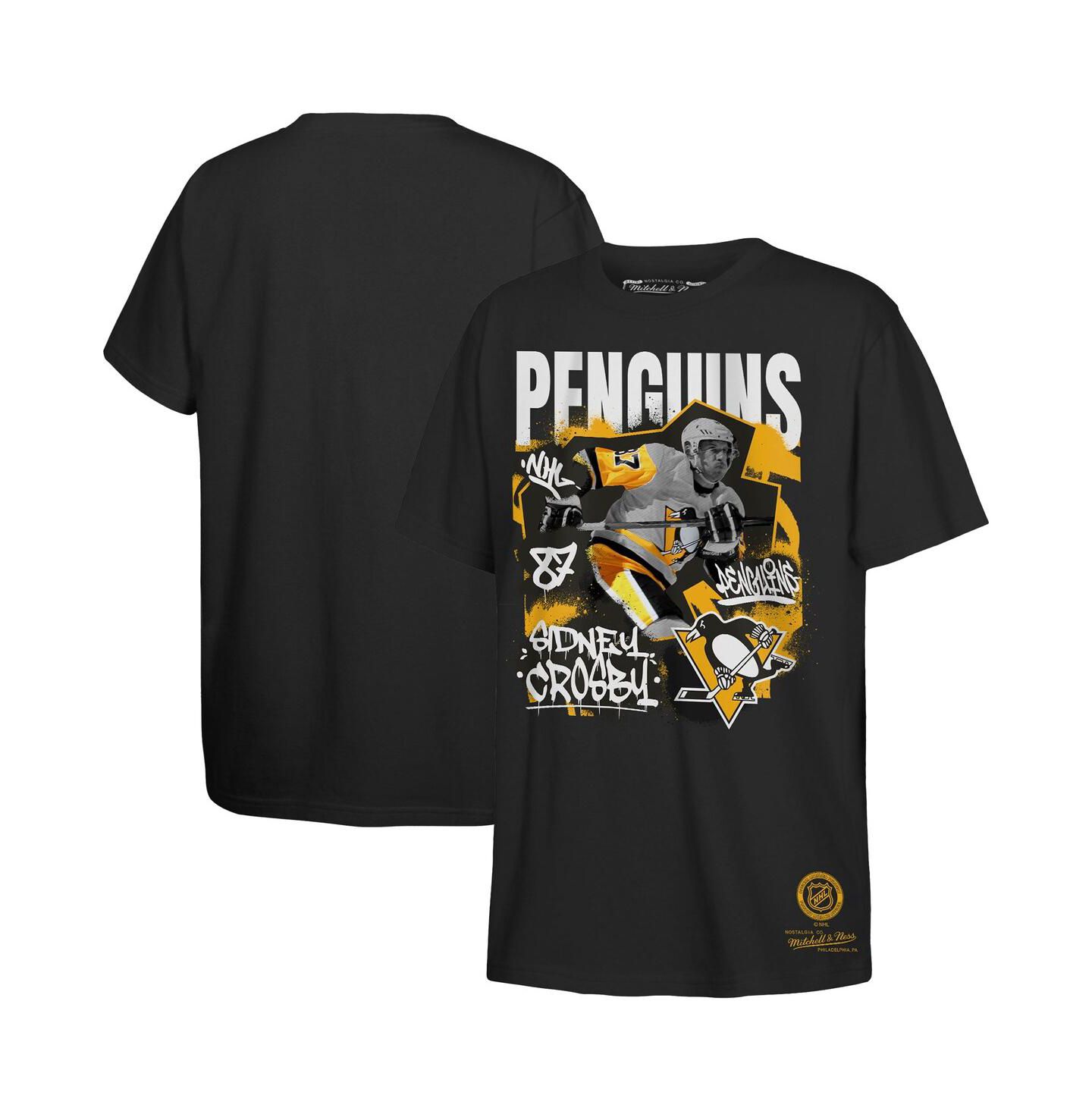 Детская футболка Mitchell & Ness Sidney Crosby Black Pittsburgh Penguins Photo Reel Graphic — фото 1