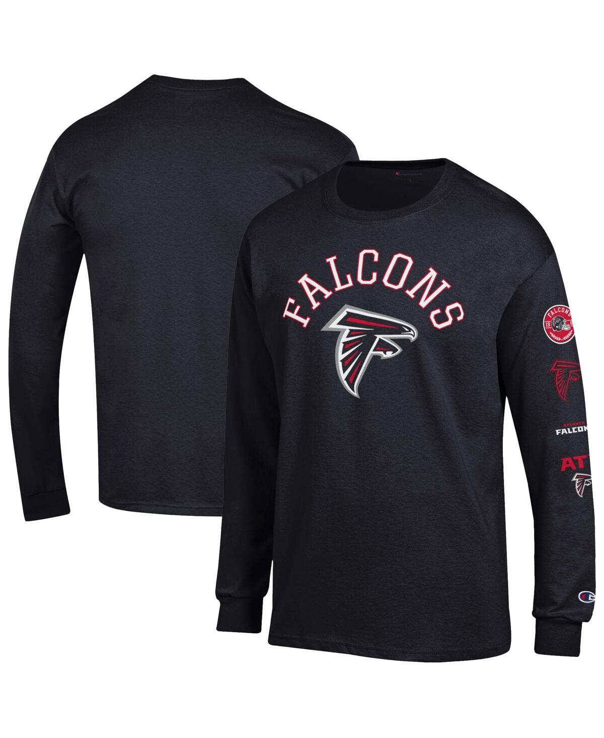 Champion Men's Black Atlanta Falcons Seal Long Sleeve T-Shirt - Black