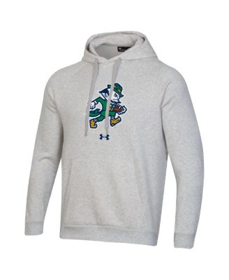 Men's Gray Notre Dame Fighting Irish Leprechaun Rival Raglan Fleece Hoodie