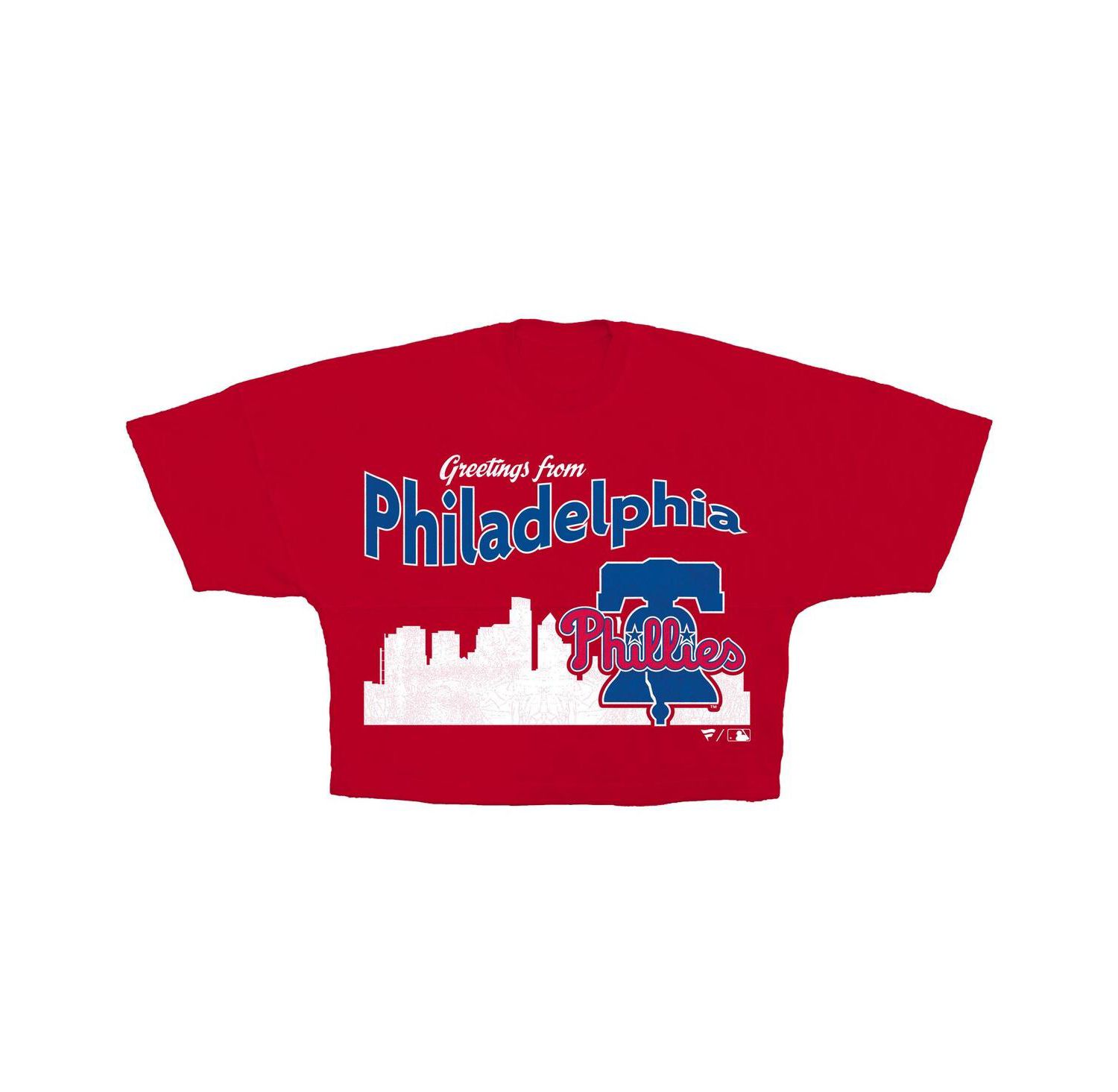 Women's Red Philadelphia Phillies Skyline Crop T-Shirt