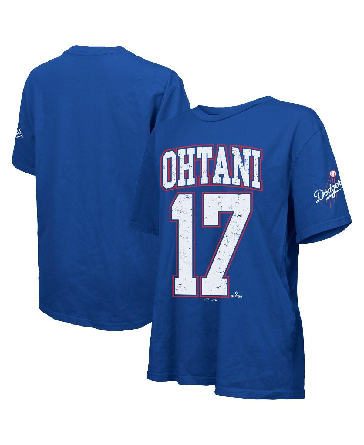 Majestic Women's Shohei Ohtani Royal Los Angeles Dodgers Oversized Name Number T-shirt In Blue
