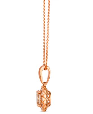 Morganite (.88 ct. t.w.) and Vanilla Diamond Pendant Necklace (.16 ct. t.w.) in 14k Strawberry Gold