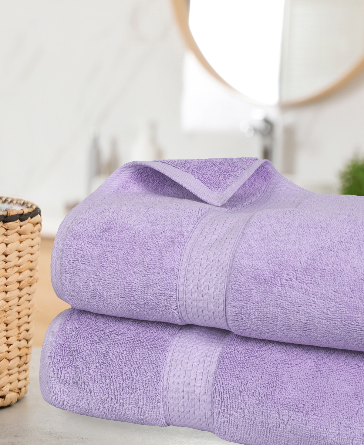Superior 100% Egyptian Cotton 2-pc Bath Sheet Set In Purple