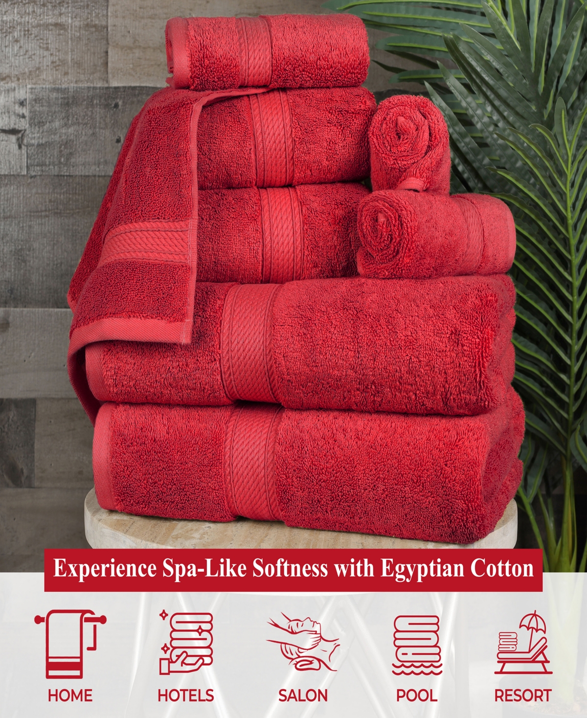 Superior 100% Egyptian Cotton 2-pc Bath Sheet Set In Red