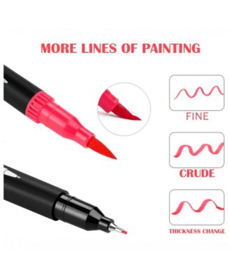 36 Colors Dual Tip Art Markers Pens, Artist Fine & Brush Tip Coloring Marker Drawing Pens, Art Supplies Set