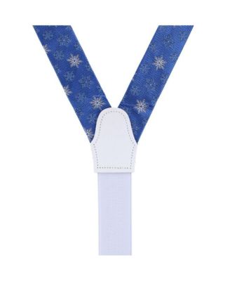 Men's Let It Snow Novelty Snowflake Silk Formal End Suspenders