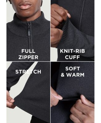 Men's Full Zip Mock Neck Sweater