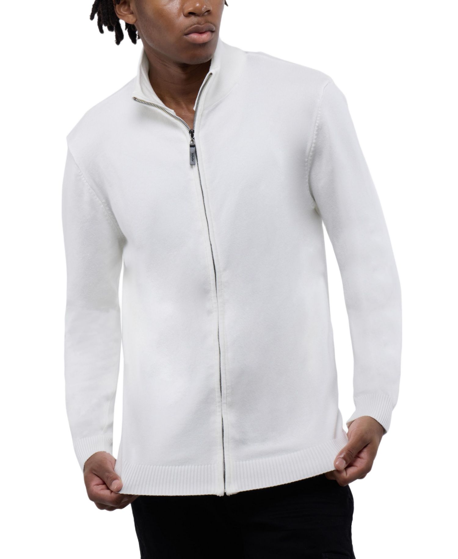 X RAY Men's Full Zip Mock Neck Sweater