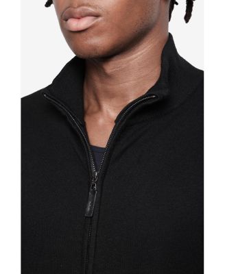 Men's Full Zip Mock Neck Sweater