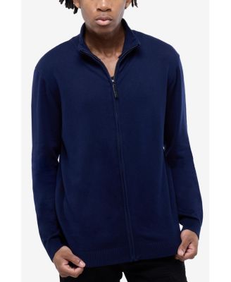 Men's Full Zip Mock Neck Sweater