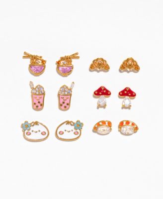 Enamel Juicy Dumpling Gold Plated Stud Earrings