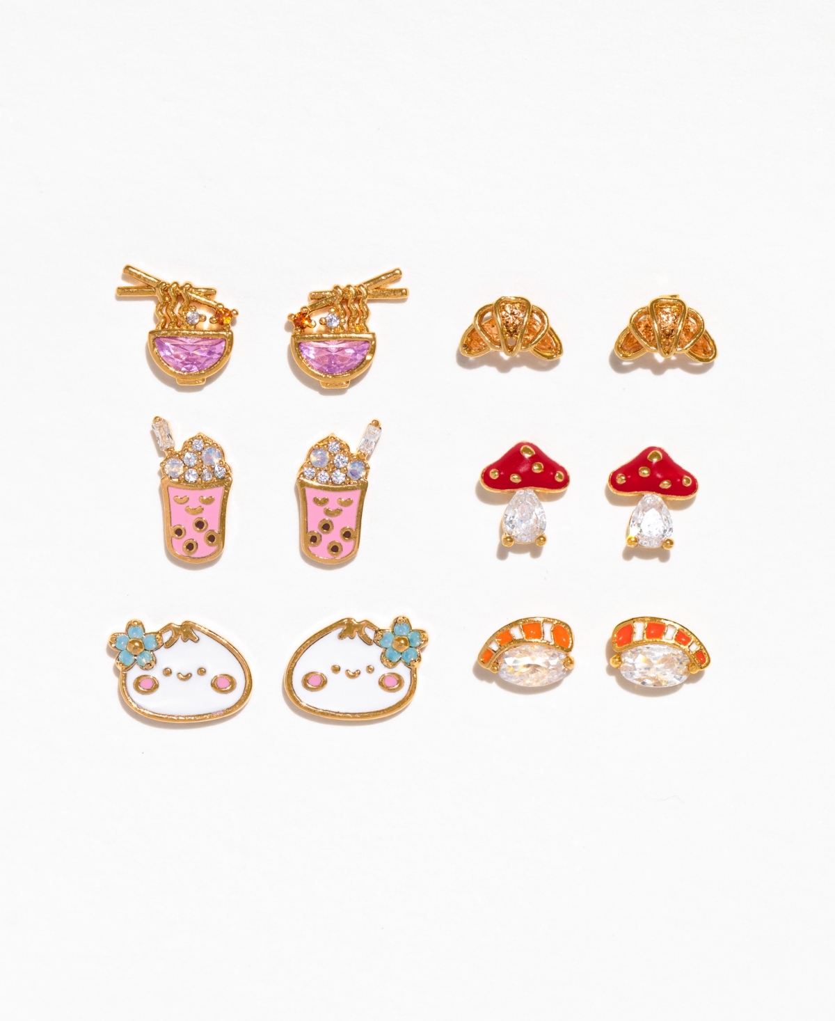 Girls Crew Enamel Juicy Dumpling Gold Plated Stud Earrings In Gold
