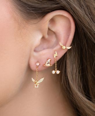 Harry Potter Back To Hogwarts Crystal Gold Plated Earring Set