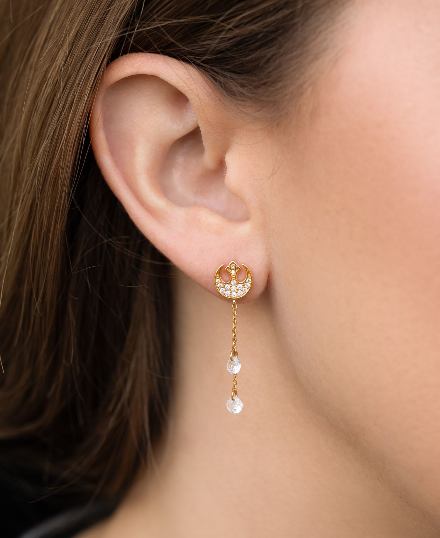 Crystal Star Wars Rebel Alliance Dangle Earrings