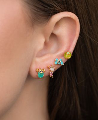 Crystal Gold Plated Pixar Monsters Stud Set