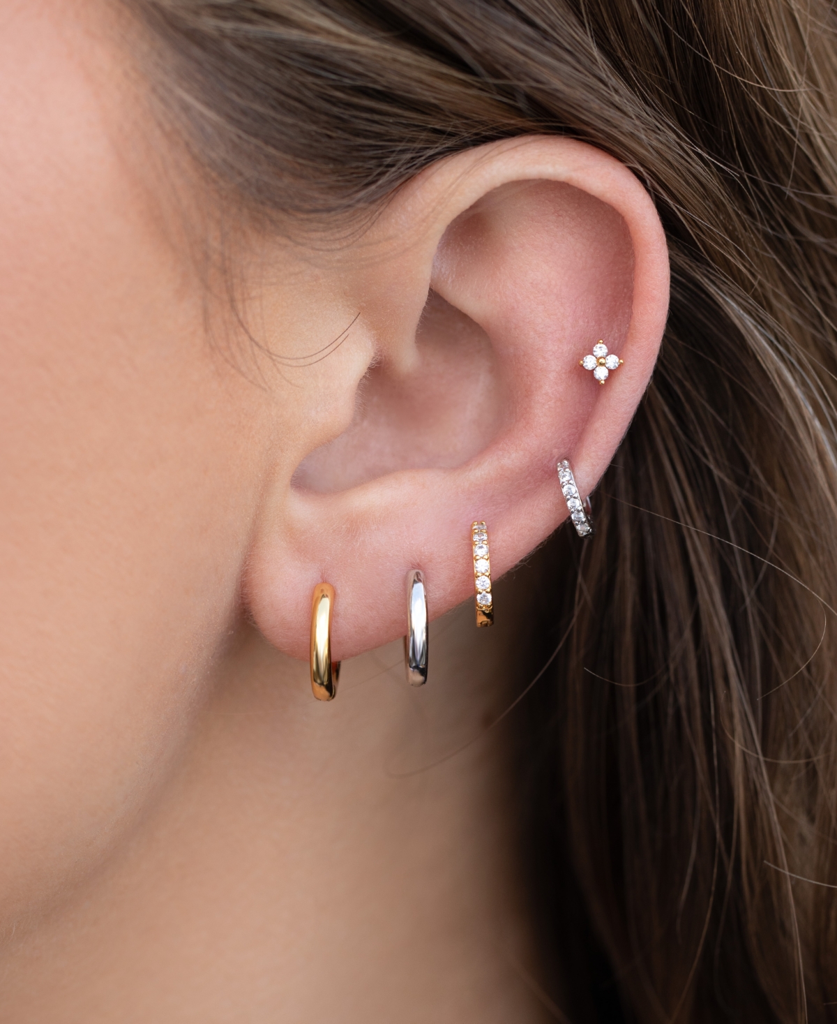 Girls Crew In My Element Gold Plated Hoop Earrings In Gold