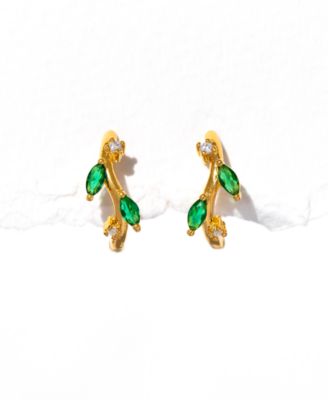 Crystal Gold Plated Morning Dew Hoop Earrings