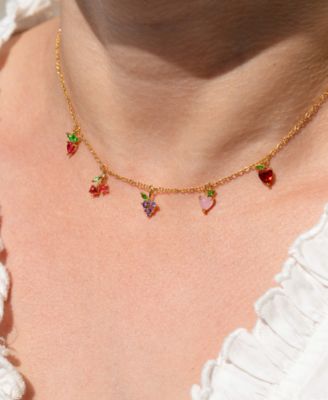 Crystal Multi-Color Fruit Basket Necklace