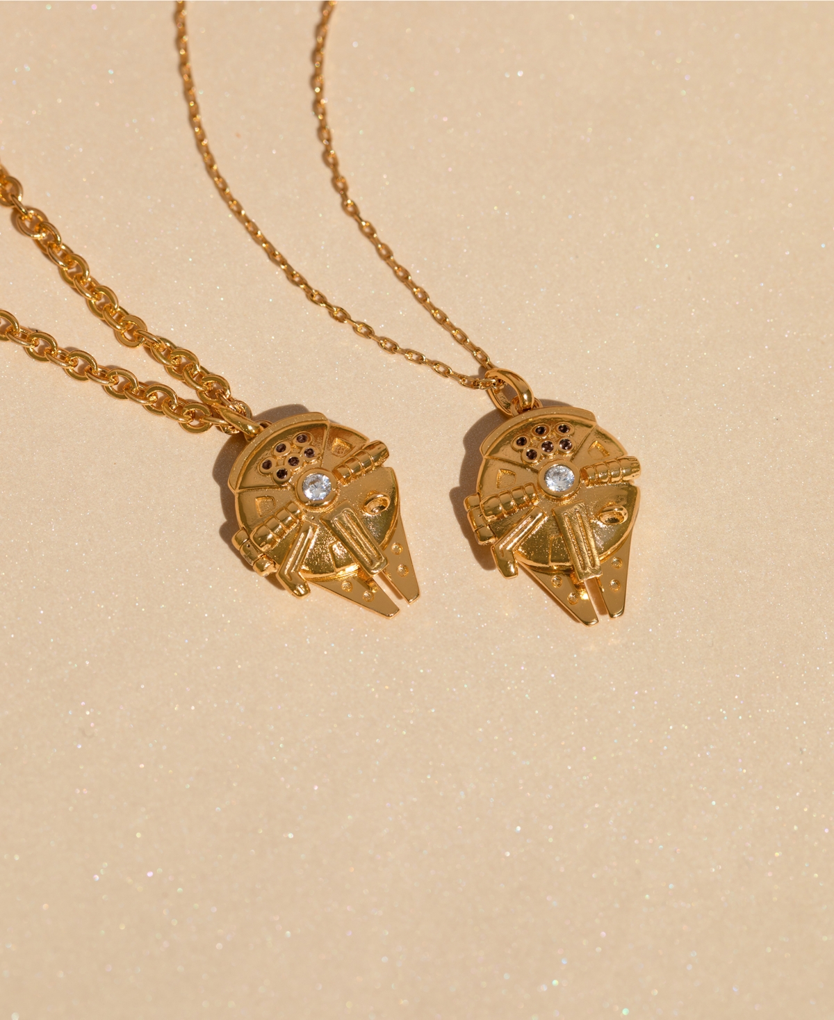 Girls Crew Star Wars Millennium Falcon Locket Gold Plated Necklace In Gold